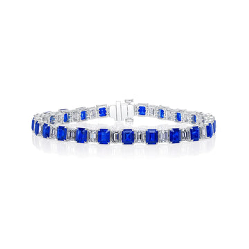 Platinum Sapphire Diamond Bracelet