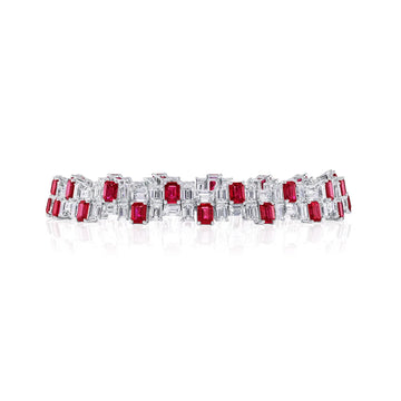 18K White Gold Ruby Bracelet