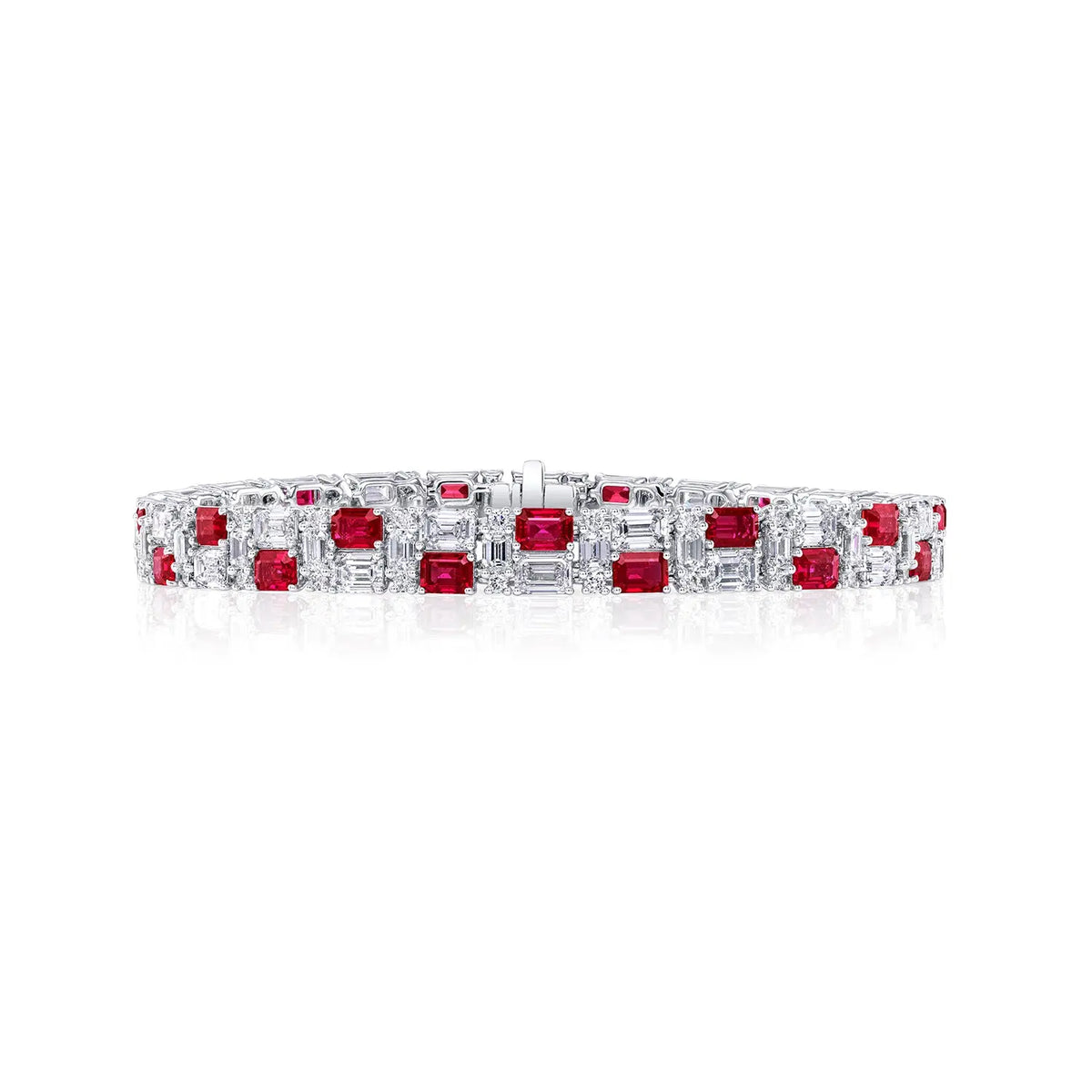 18K White Gold Ruby Bracelet