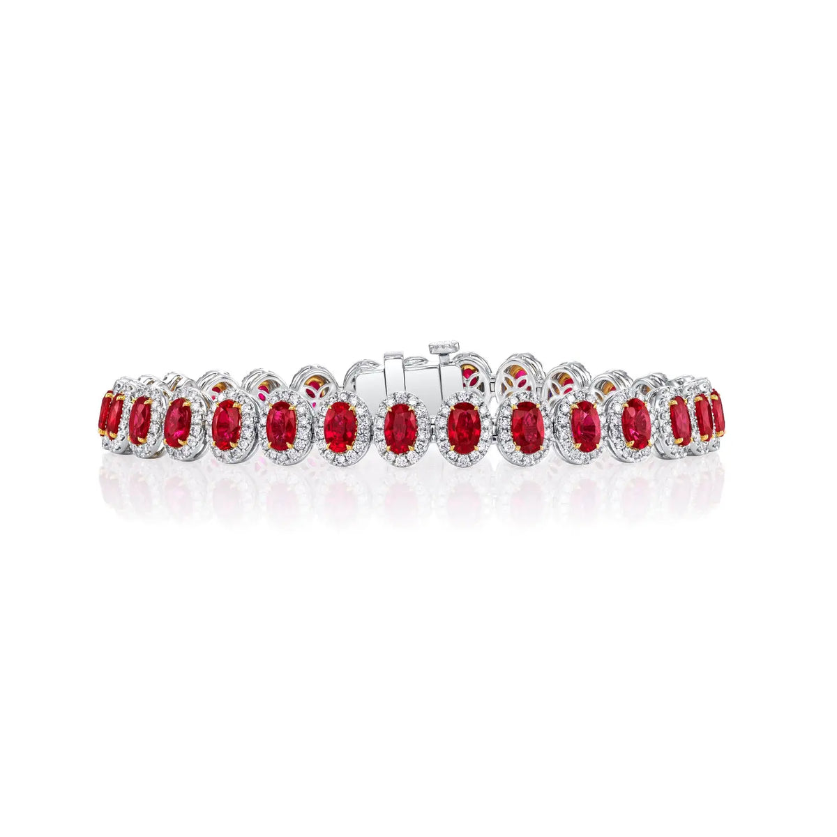 18K Yellow Gold / Platinum Ruby Bracelet