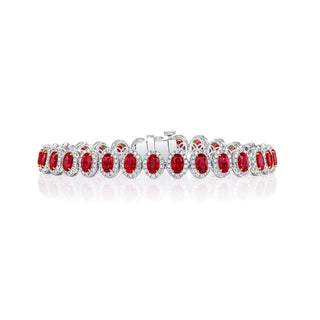 18K Yellow Gold / Platinum Ruby Bracelet thumbnail