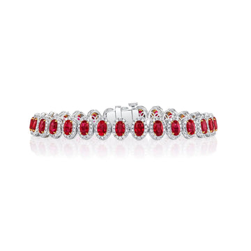 18K Yellow Gold / Platinum Ruby Bracelet