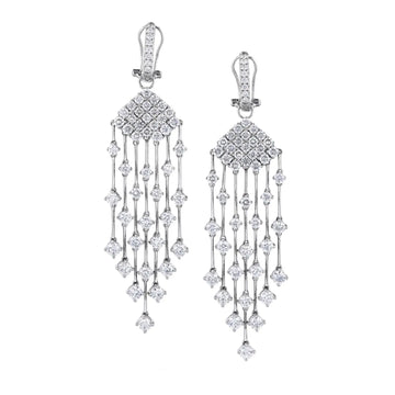 18K White Gold Diamond Earring