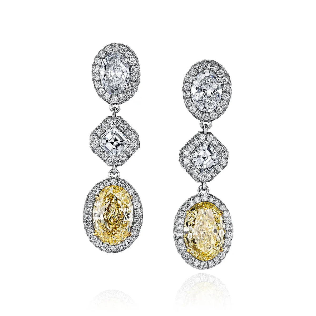 18K White Gold / 18K Yellow Gold Diamond Earring