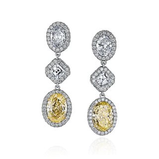 18K White Gold / 18K Yellow Gold Diamond Earring thumbnail