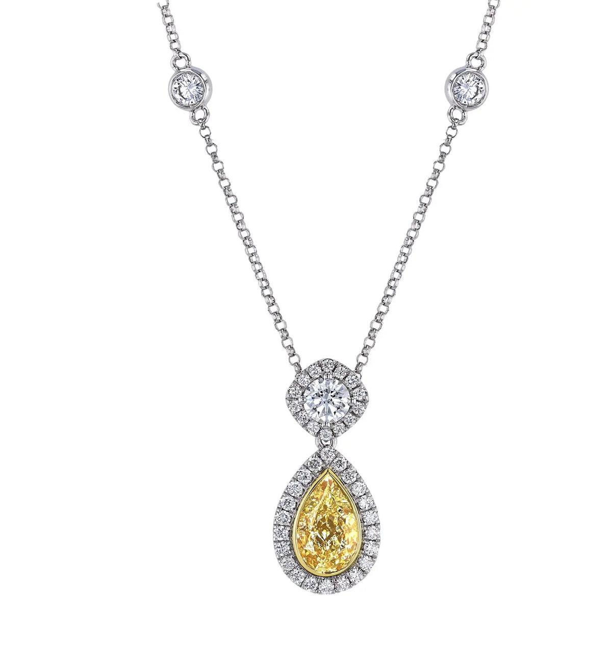 18K White Gold / 18K Yellow Gold Diamond Necklace