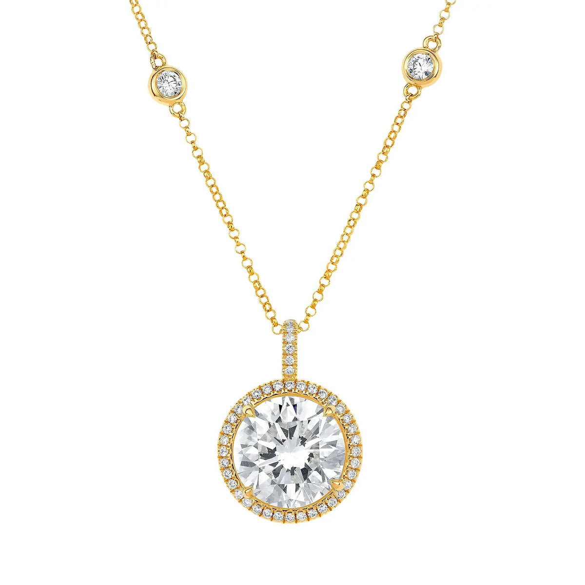 18K Yellow Gold Diamond Necklace