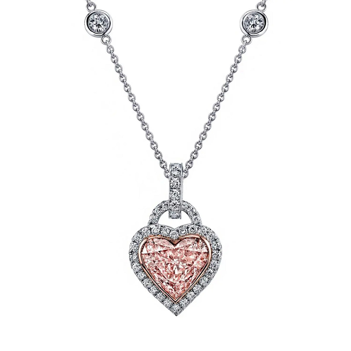18K Rose Gold / Platinum Diamond Necklace