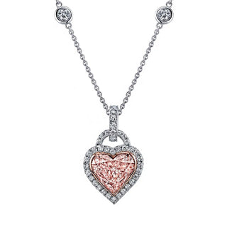 18K Rose Gold / Platinum Diamond Necklace thumbnail