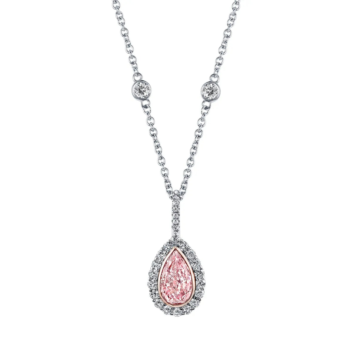18K Rose Gold / Platinum Diamond Necklace