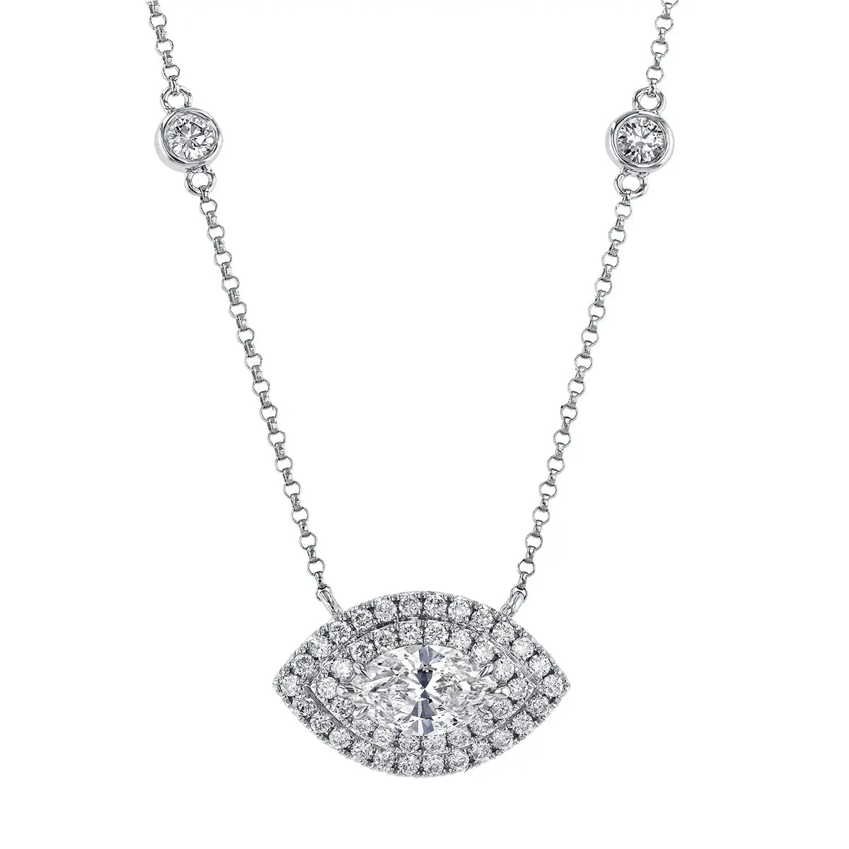18K White Gold Diamond Necklace