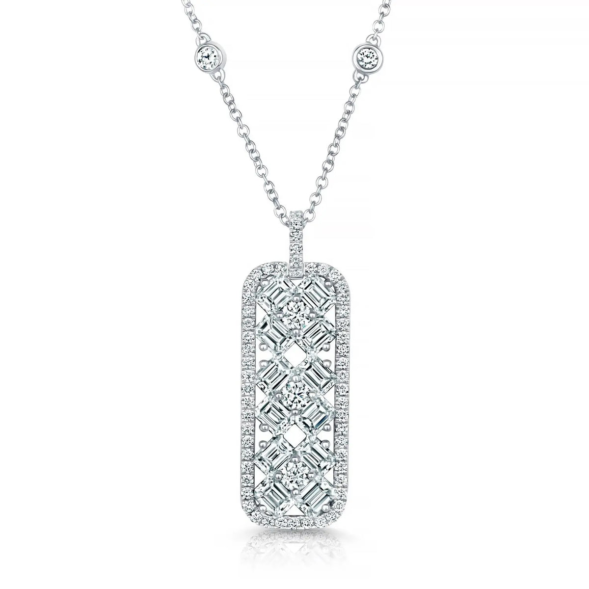 18K White Gold Diamond Necklace