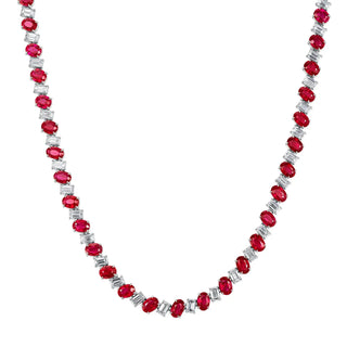 18K Yellow Gold / Platinum Ruby Necklace thumbnail