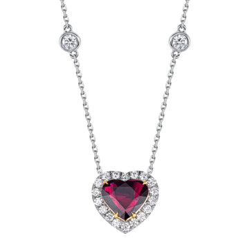 18K White Gold / 18K Yellow Gold Ruby Necklace