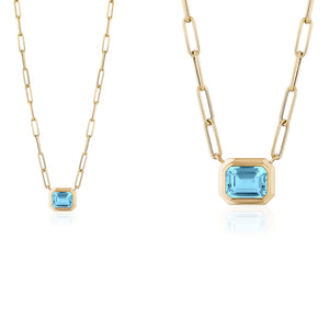 Emerald Cut East-West Pendant