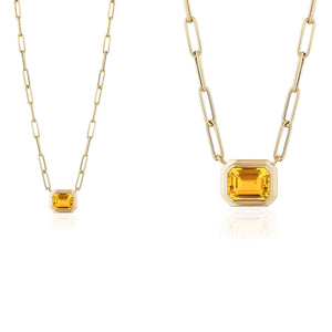 Emerald Cut East-West Pendant