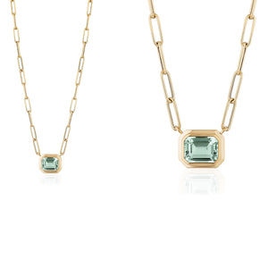 Emerald Cut East-West Pendant
