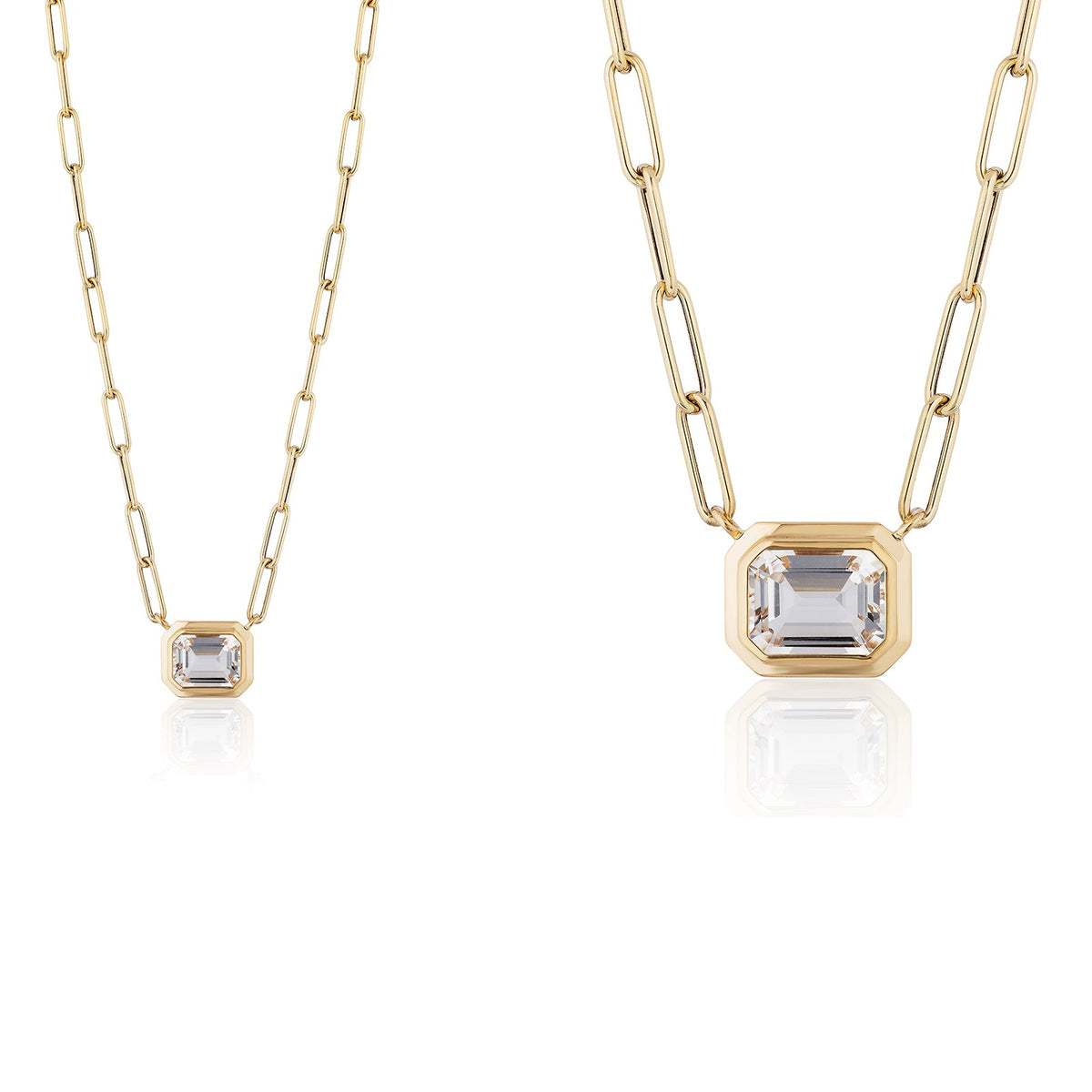 Emerald Cut East-West Pendant