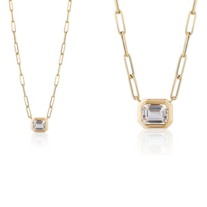 Emerald Cut East-West Pendant