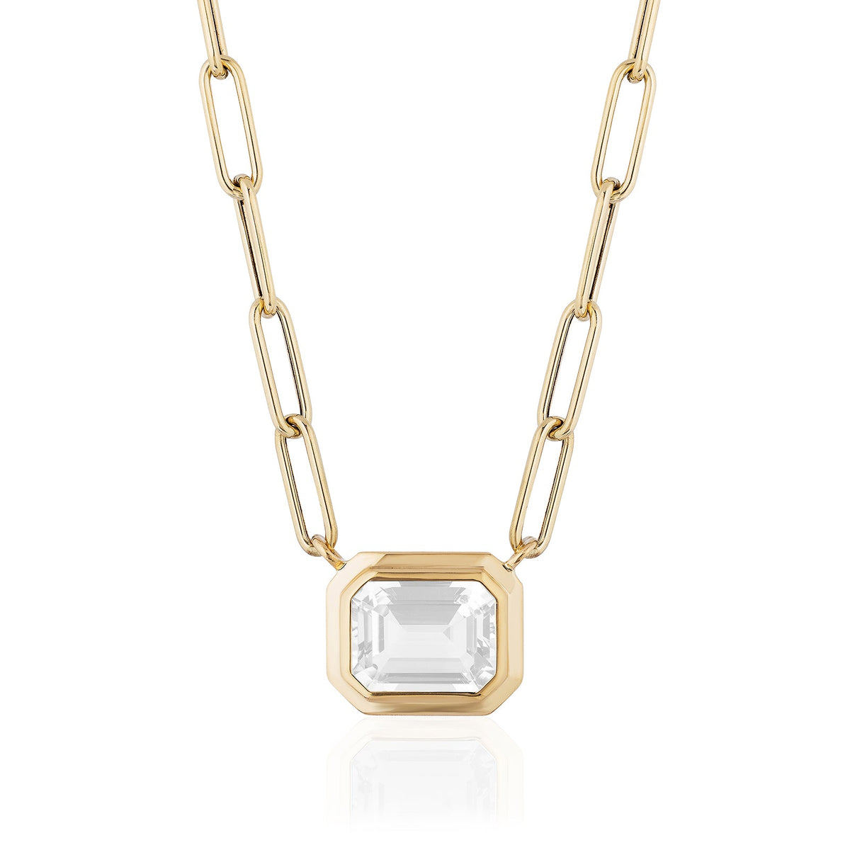 Emerald Cut East-West Pendant