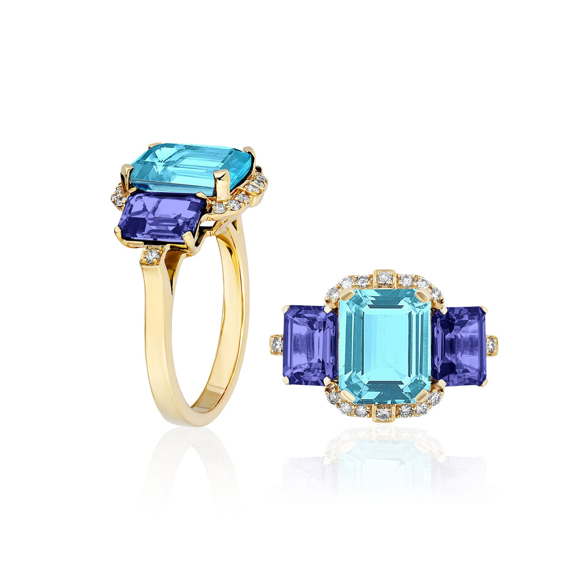アクセサリー GARNI Round Stone Pierce(BLUE) 3.25ct AAA Round Certified Tanzanite Gemstone 9mm – Top