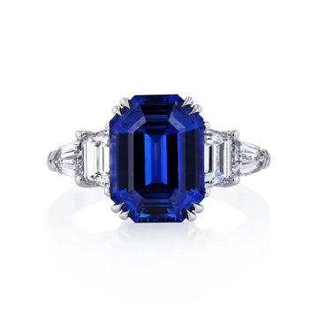 Platinum Sapphire Diamond Ring