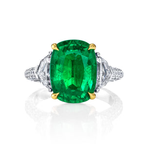 3-Stone Emerald & Diamond Ring - JSM1170