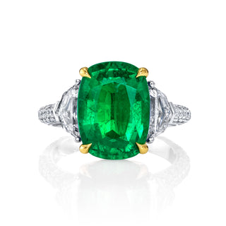 3-Stone Emerald & Diamond Ring - JSM1170 thumbnail
