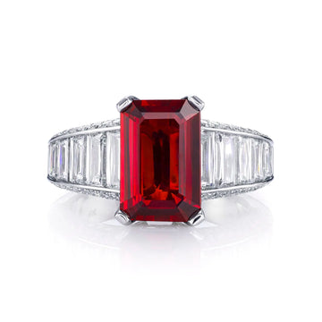 Platinum Ruby Diamond Ring