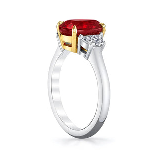 18K Yellow Gold / Platinum Ruby Diamond Ring thumbnail