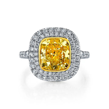 18K Yellow Gold / Platinum Diamond Ring