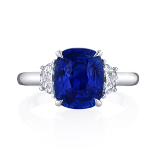 3-Stone Blue Sapphire & Diamond Ring - JSM324 thumbnail