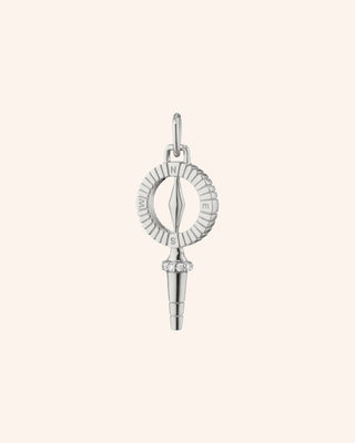 Mini "True North" Compass Key Necklace with White Sapphires thumbnail
