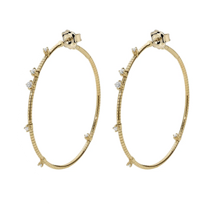 18K Yellow Gold Earrings 4cm