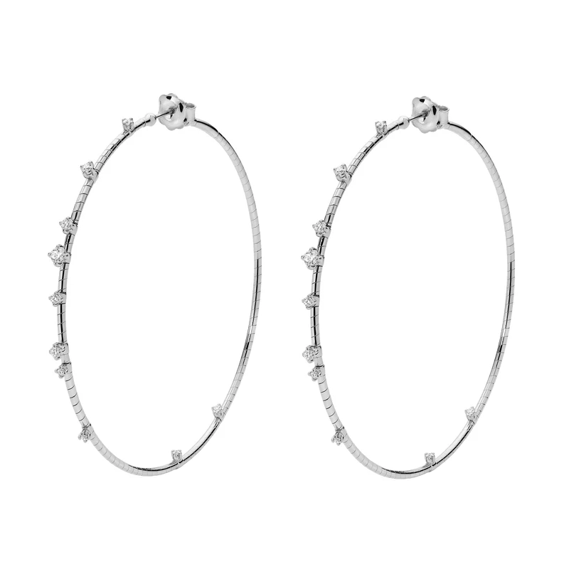 18K White Gold Earrings 6cm