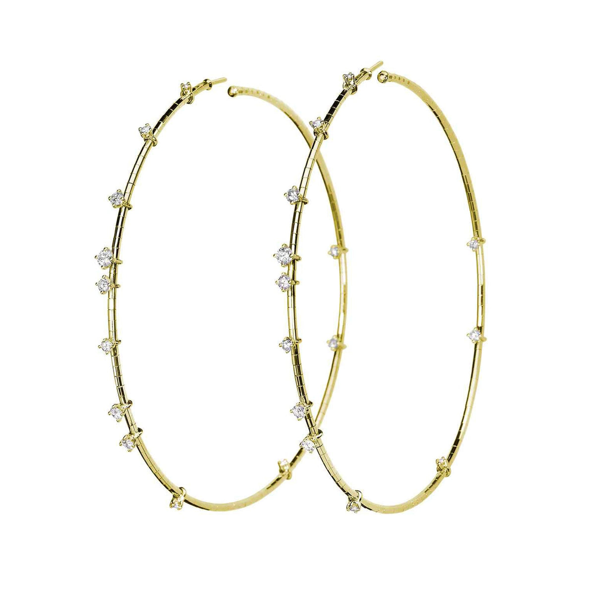 18K Yellow Gold Earrings 7.5cm