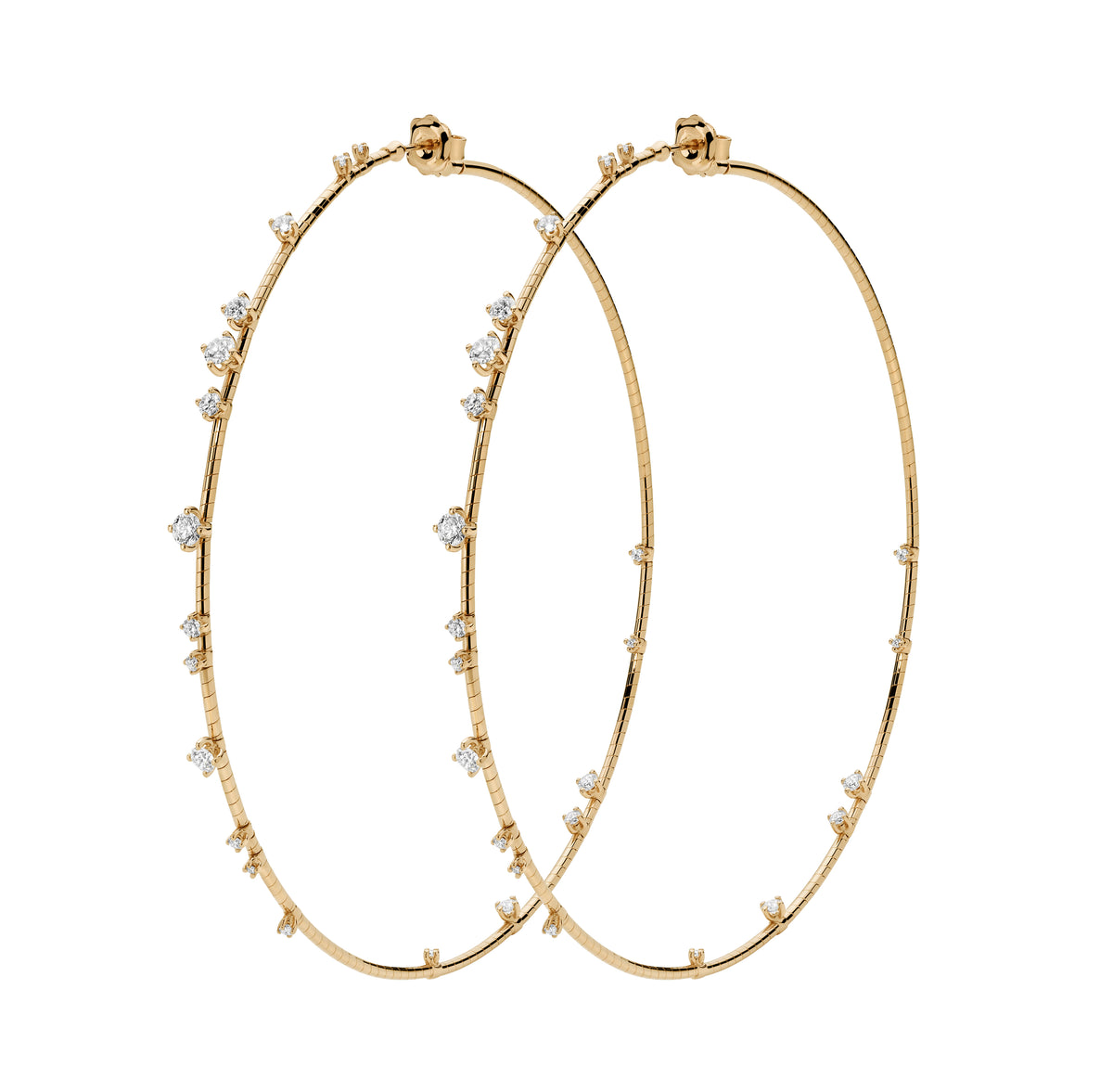 Mattia Cielo 9Cm Hoops 9Cm Rugiada Diamanti Hoops Earrings - LJWR086D-Y