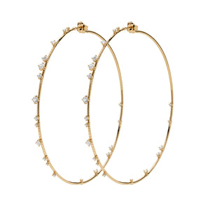 Mattia Cielo 9Cm Hoops 9Cm Rugiada Diamanti Hoops Earrings - LJWR086D-Y