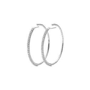 18K White Gold & Titanium Rugiada Tennis Hoop Earrings