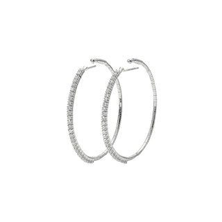 18K White Gold & Titanium Rugiada Tennis Hoop Earrings thumbnail