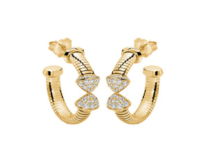 Mattia Cielo Pave Coil Earrings - LJWR512E-Y