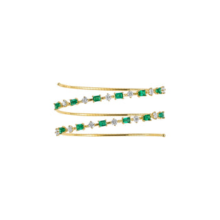 Mattia Cielo Rugiada Pietre Emerald & 2Row Flex Bracelet Em=2.64 - LJWR565P-YM thumbnail