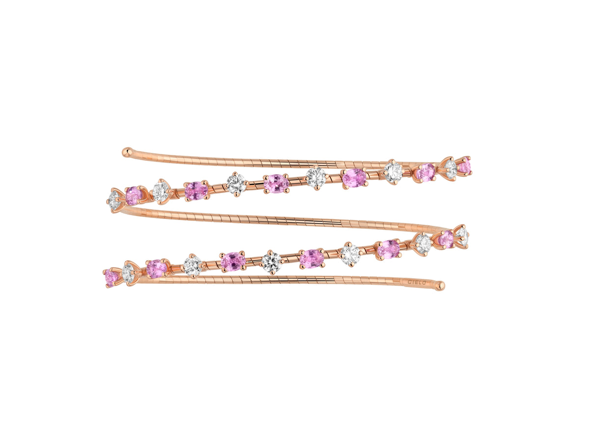 Mattia Cielo Rugiada Pietre Psa & 2Row Flex Bracelet Ps=2.64 - LJWR599P-PM