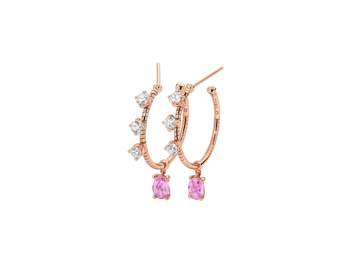 Mattia Cielo Rugiada Pietre Psa & Hoop Earrings Ps=1.22 - LJWR601P-P