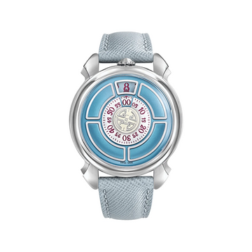 Gagà Laboratorio Labormatic Azzurro Light Blue Leather Strap 42.00 mm - LMAZ-001.L04