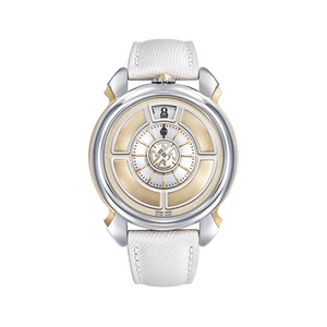 Gagà Laboratorio Labormatic Champagne Cream Leather Strap 42.00 mm - LMCH-001.L05