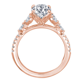 Lincoln Park Oval Diamond Marquise Sides Wedding Ring thumbnail