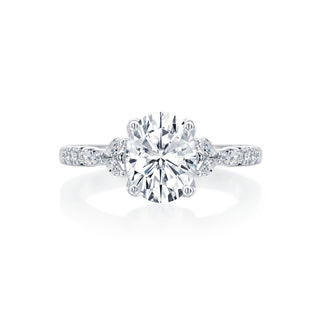Lincoln Park Oval Diamond Marquise Sides Wedding Ring thumbnail