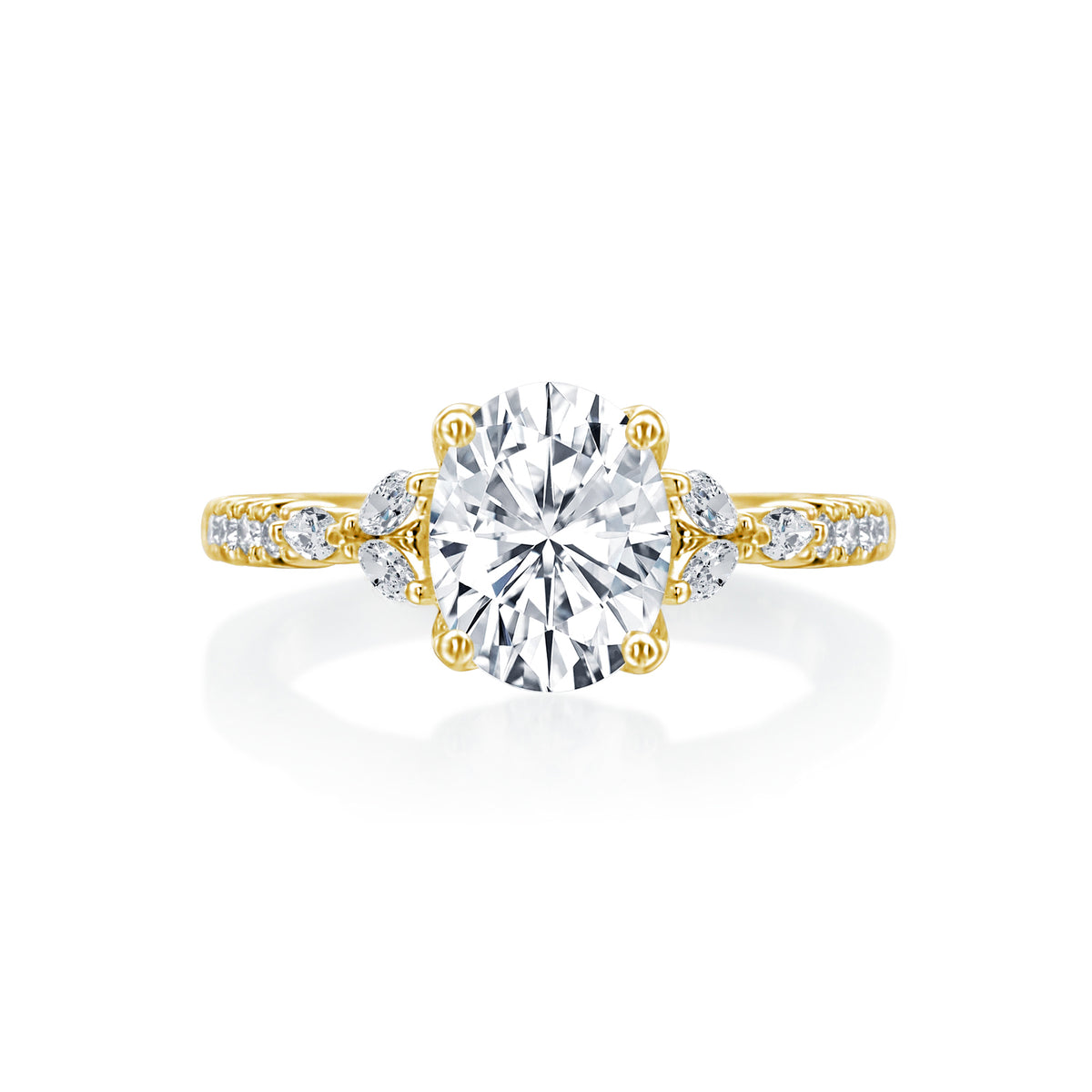 Lincoln Park Oval Diamond Marquise Sides Wedding Ring