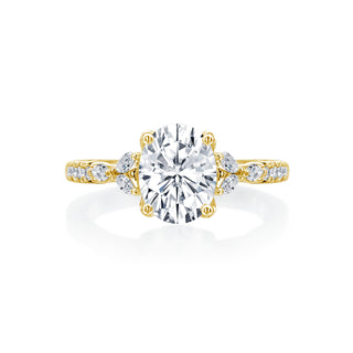 Lincoln Park Oval Diamond Marquise Sides Wedding Ring thumbnail